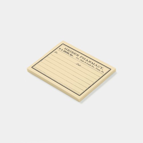 Vintage Pharmacy Label Post_it Notes