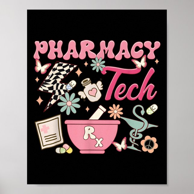 Vintage Pharmacy Tech Technician Pharmacist Studen Poster (Front)