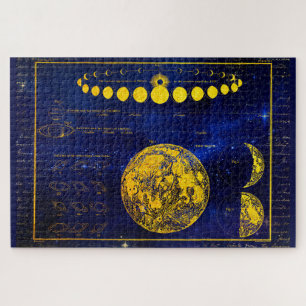 Vintage Phases of the Moon Saturn Jupiter Venus Jigsaw Puzzle