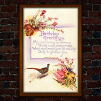 Vintage Pheasant 1917 Heather Birthday