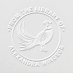 Vintage Pheasant Game Bird #2 Library Book Name Embosser