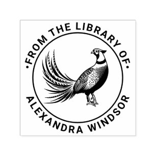 Vintage Pheasant Game Bird #2 Library Book Name Self-inking Stamp