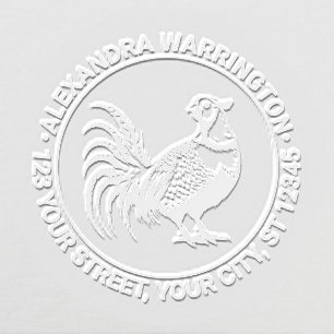 Vintage Pheasant Game Bird #3 Name Return Address Embosser