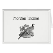 Vintage Pheasant Game Bird Drawing BW (Front Horizontal)