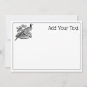 Vintage Pheasant Game Bird Drawing BW (Front)