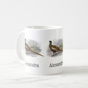 Vintage Pheasant Game Bird Drawing Color #2 Coffee Mug