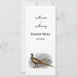 Vintage Pheasant Game Bird Drawing Color #2 Invitation