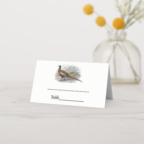 Vintage Pheasant Game Bird Drawing Color 2 Place Card