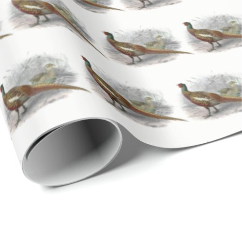 Vintage Pheasant Game Bird Drawing Color 2 Wrapping Paper