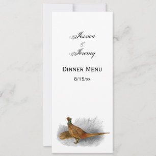 Vintage Pheasant Game Bird Drawing Color #3 Invitation