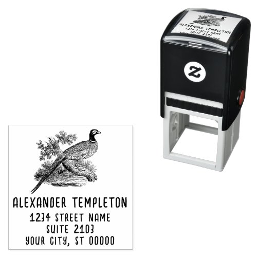 Vintage Pheasant Game Bird Name Return Address  Self_inking Stamp