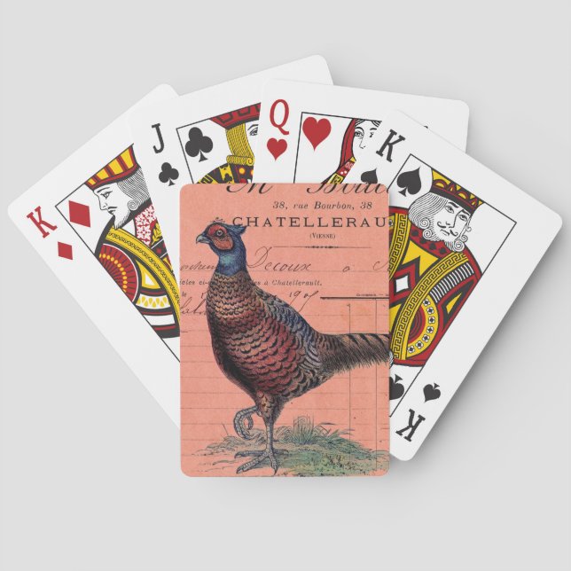 Vintage Pheasant Poker Cards (Back)