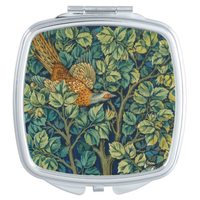 Vintage Pheasant William Morris Compact Mirror (Front)