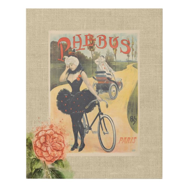 Vintage Phebus Cycle Collage Faux Canvas Print (Front)
