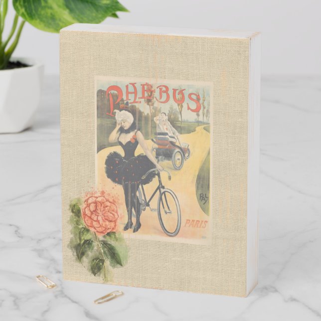 Vintage Phebus Cycle Collage Wooden Box Sign (In Situ Vertical)