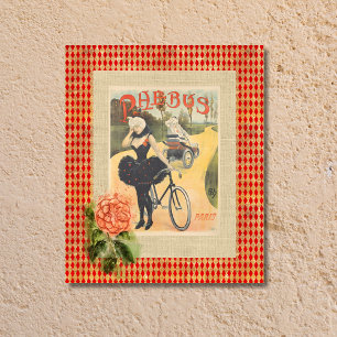 Vintage Phebus Woman & Cycle Collage Metal Print