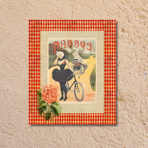 Vintage Phebus Woman  Cycle Collage Metal Print