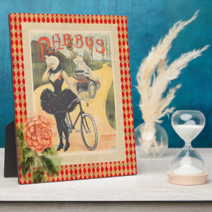 Vintage Phebus Woman & Cycle Collage Plaque