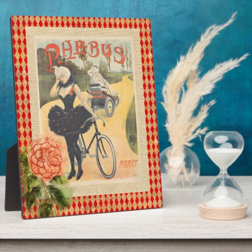 Vintage Phebus Woman  Cycle Collage   Plaque