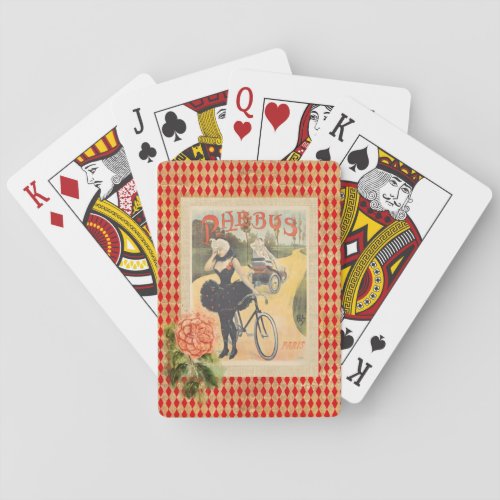 Vintage Phebus Woman  Cycle Collage  Poker Cards