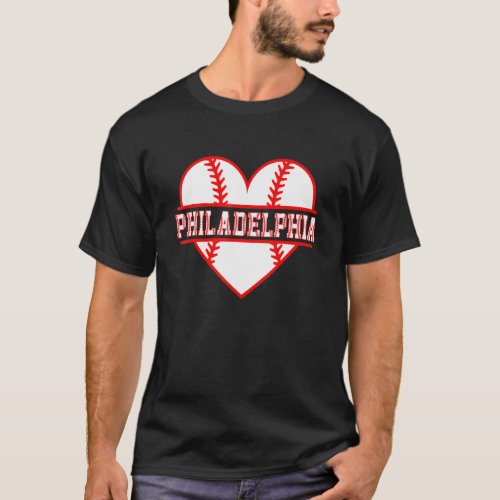 Vintage Philadelphia Baseball Skyline Retro Philly T_Shirt