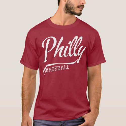 Vintage Philadelphia Baseball Skyline Retro Philly T_Shirt