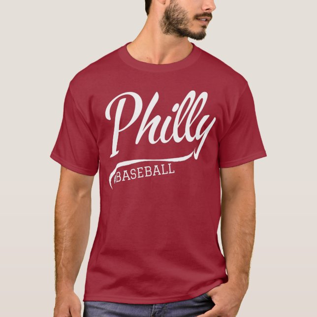 Vintage Philadelphia Baseball Skyline Retro Philly T-Shirt (Front)
