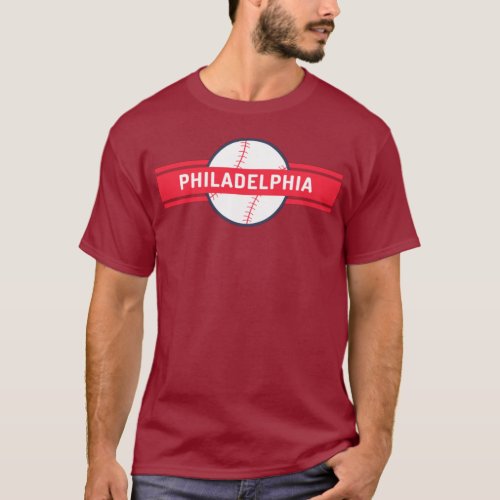 Vintage Philadelphia Baseball Skyline Retro Philly T_Shirt