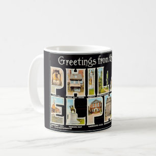 Vintage Philadelphia Greeting Mug