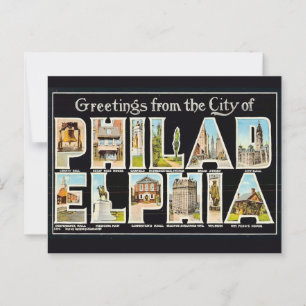 Vintage Philadelphia Greeting Postcard