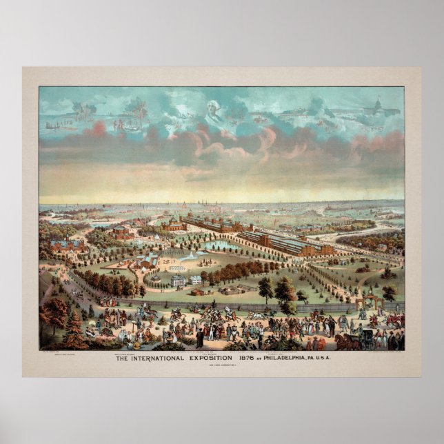 Vintage Philadelphia International Exposition 1876 Poster (Front)