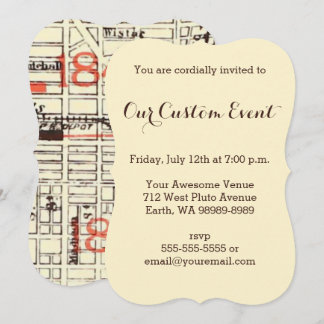 Vintage Philadelphia Map Detail 184a 184c Invitation