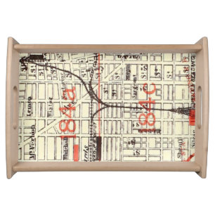 Vintage Philadelphia Map Detail 184a 184c Serving Tray