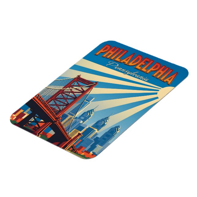 Vintage Philadelphia Pennsylvania Magnet (Left Side)