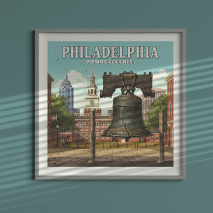 Vintage Philadelphia Pennsylvania Poster