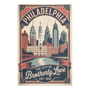 Vintage Philadelphia Pennsylvania Retro Travel Metal Print