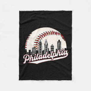 Vintage Philadelphia Philly Cityscape Baseball Sky Fleece Blanket