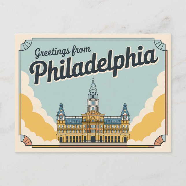 Vintage Philadelphia Postcard | Greetings from (Front)