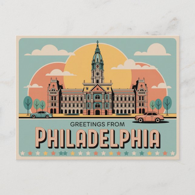 Vintage Philadelphia Postcard | Greetings from (Front)