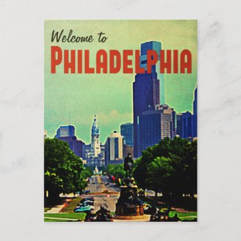 Vintage Philadelphia Travel Postcard by NeatoCards at Zazzle