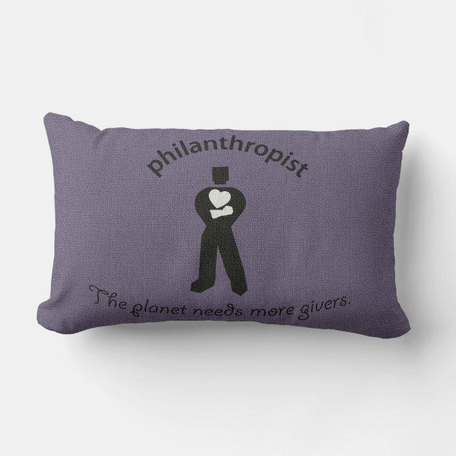 Vintage Philanthropist Lumbar Pillow (Front)
