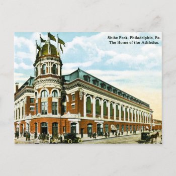 Vintage Philly Baseball Shibe Park Athletics Postcard by scenesfromthepast at Zazzle