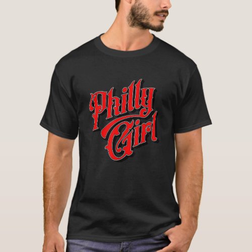 Vintage Philly Girl Philadelphia Home Town Pride P T_Shirt