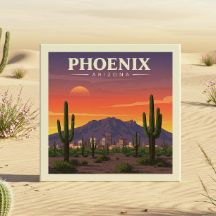 Vintage Phoenix Arizona Ceramic Tile