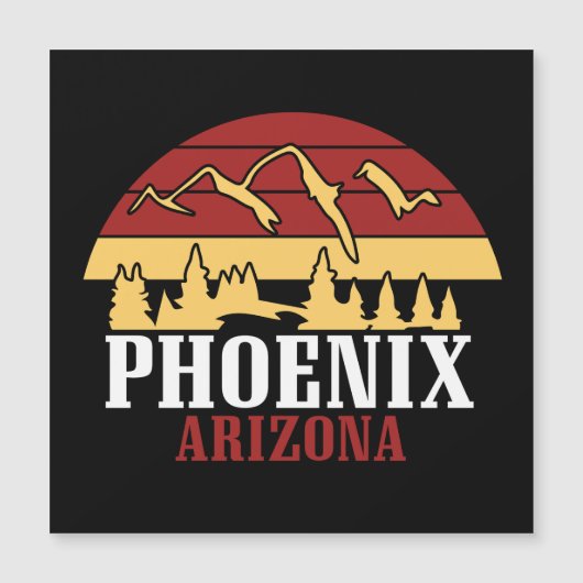 Vintage Phoenix Arizona USA Art Sunset (Front)