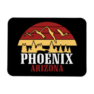 Vintage Phoenix Arizona USA Art Sunset Magnet