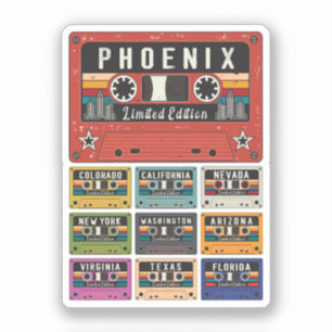 Vintage Phoenix City travel Sticker
