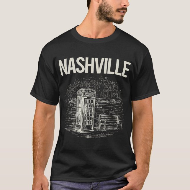 Vintage Phone Booth Nashville T-Shirt (Front)