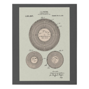 Vintage Phonograph Record Patent Faux Canvas Print
