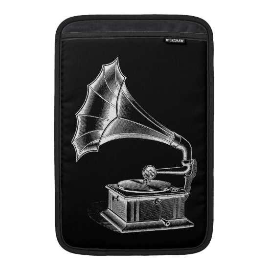 Vintage Phonograph Record Player Musical Black MacBook Air Sleeve